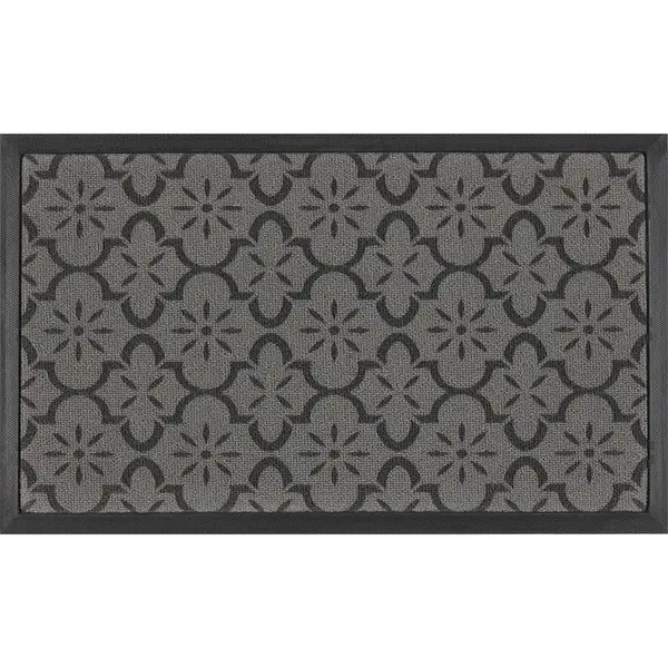 Tapis Gien antidérapant brossant, coloris gris - L.75xl.45cm