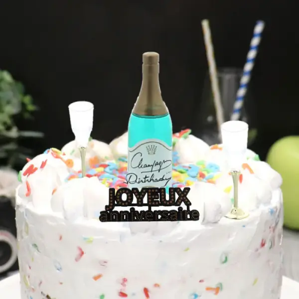 Kit décor Gâteau Bouteille de champagne