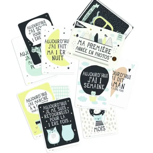 30 cartes Ma première année en photos Milestone (Over the moon)
