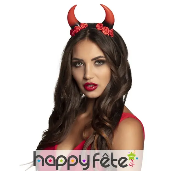 Corne rouge girly sur serre tête, adulte