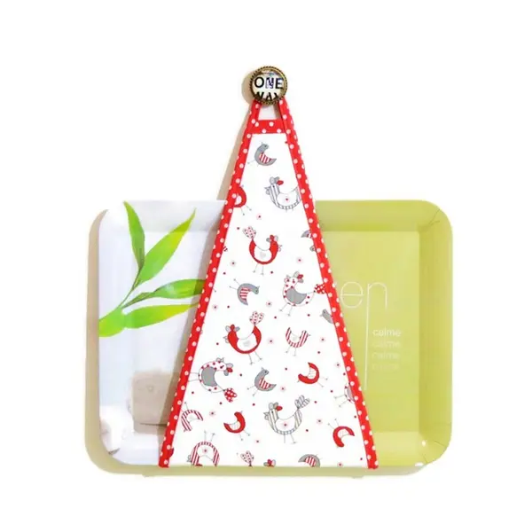 Range plateau ou porte plateau mural cuisine pour plateau rectangulaire, motifs jolies poules