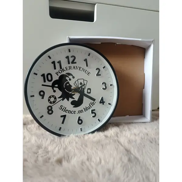 Horloge murale ronde "poker avenue" - thème poker et jocker
