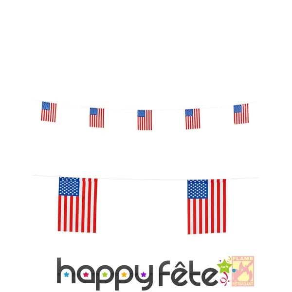 Guirlande de drapeau Américain, 6m