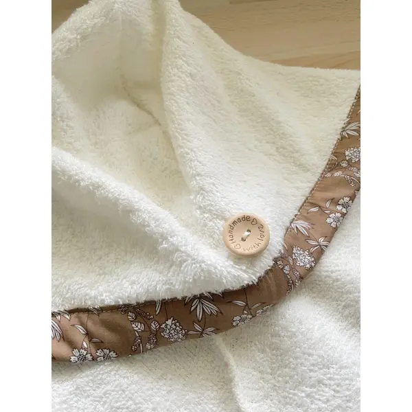 Serviette de tête - serviette turban pour cheveux en éponge coton écru