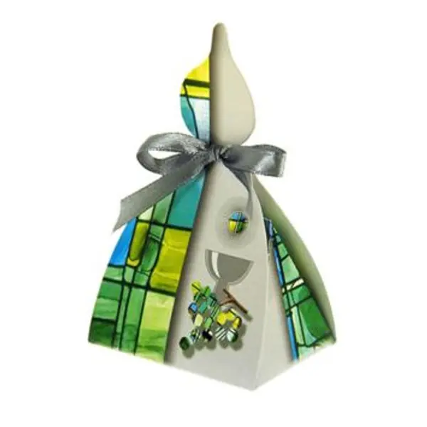 10 Étiquettes Porte-Noms Communion Vitrail