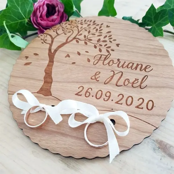 Porte alliances en bois ou en plexi transparent | personnalisé Arbre de l'Amour