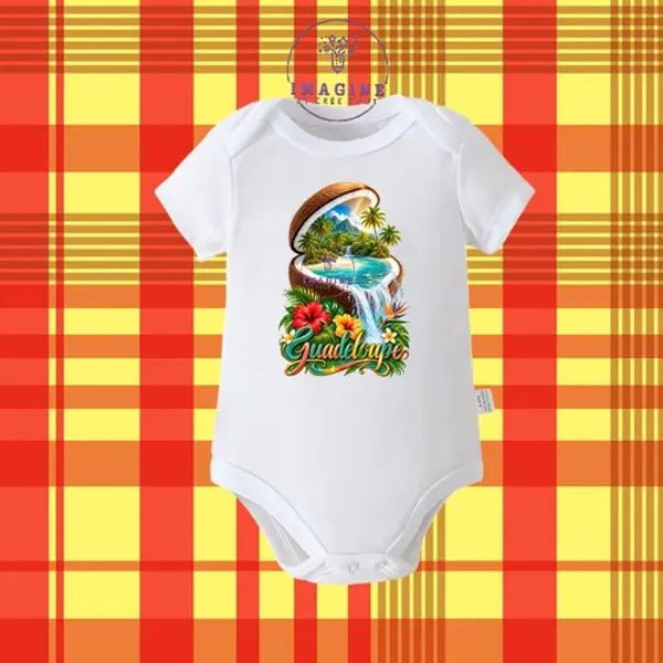 Body - bébé - baby - sublimation - impression infusible ink - noix de coco - ile - palmiers - tropique
