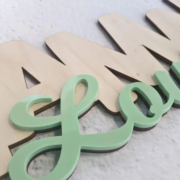 Structure bois Maman & prénoms | Cadeau fête des mères