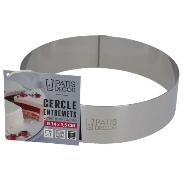 Cercle à entremets inox H 3,5 cm Ø 14 cm