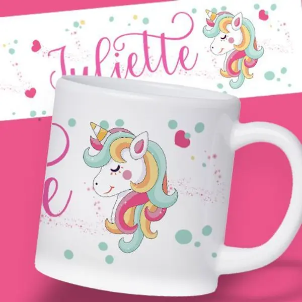 Mug résistant pour enfant personnalisé Licorne
