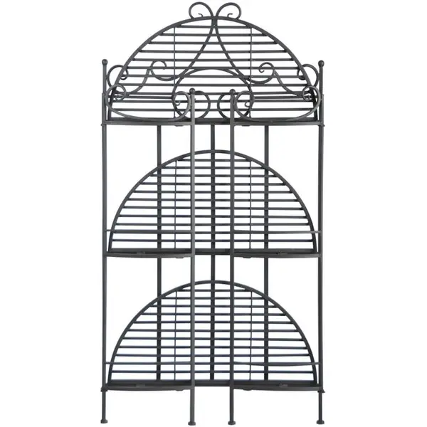 Etagère demi-ronde pliante (sans vis), en fer L.59,5x30xH.114,5cm