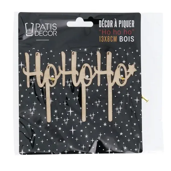 Cake topper Ho Ho Ho en bois