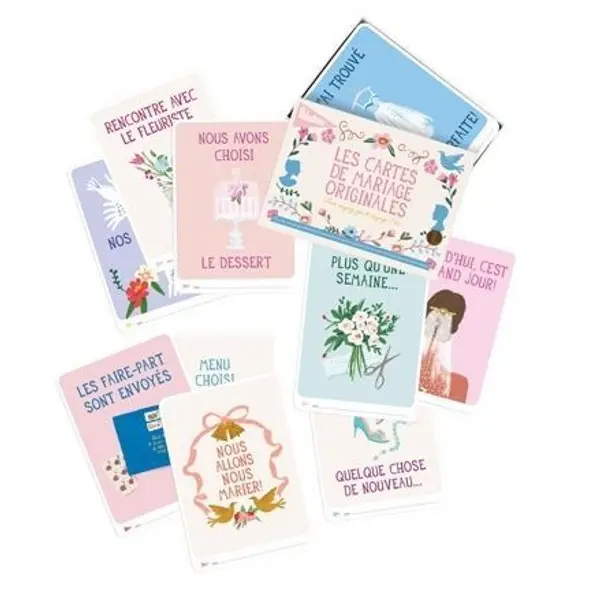30 cartes Photos Mariage - Version française Milestone