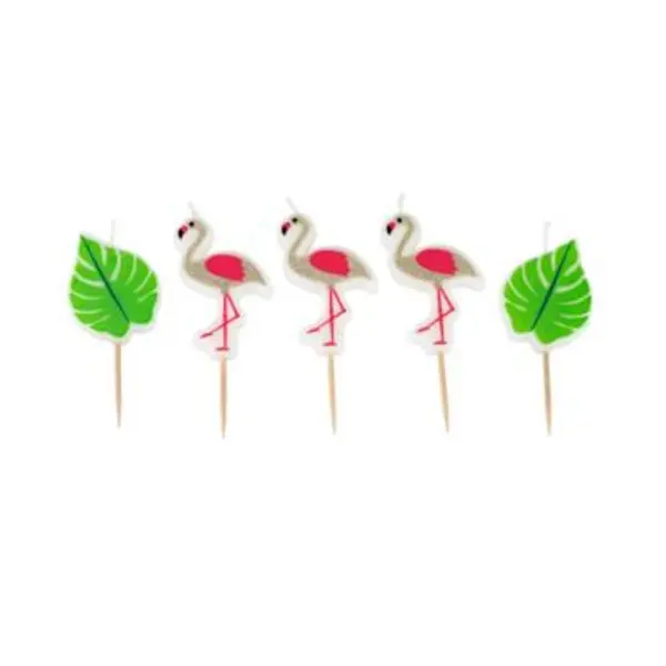 5 Bougies sur Pic Flamants Roses - Jungle Fever