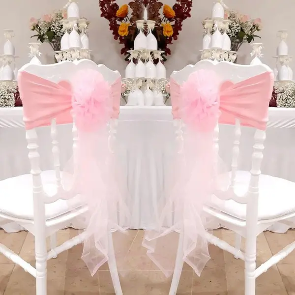 10 Noeuds de chaise en fleur Rose