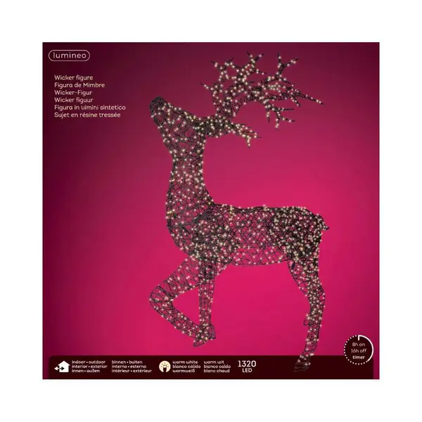 Renne de Noël lumineux (2M) - micro-LED