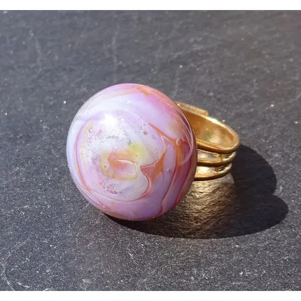 Bague cabochon murano bag.1527
