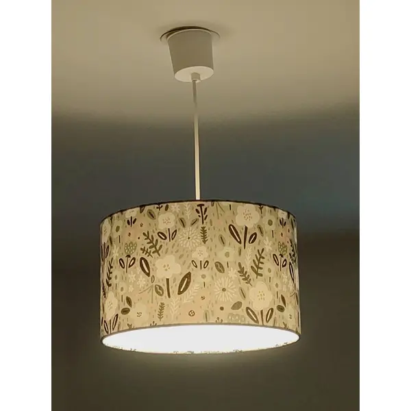 Abat-jour fleuri vert sauge – luminaire artisanal français, déco nature, romantique, campagne chic, bohème, salon chambre