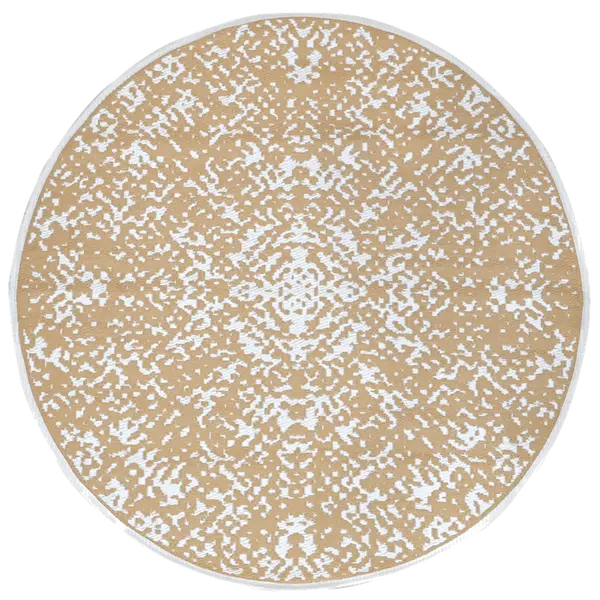 Tapis rond Jacquard JAIPUR beige réversible 150cm