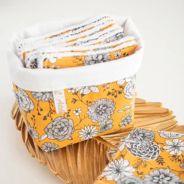 Coton lavable et réutilisable mustard