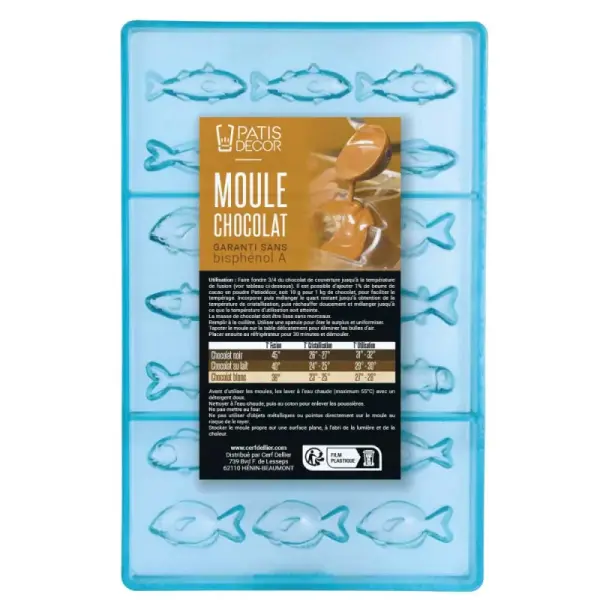 Moule fritures en chocolat poissons assortis