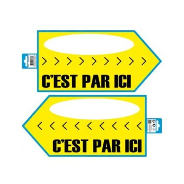 Lot de 3 flèches signalétiques carton ardoise avec craie