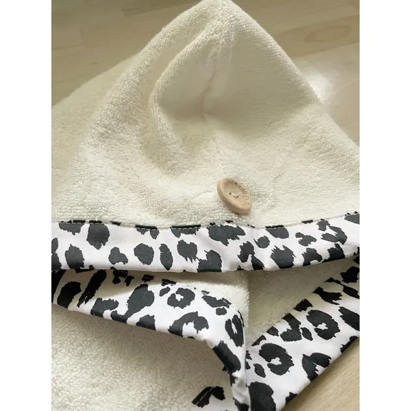 Serviette de tête - serviette turban pour cheveux en éponge coton écru