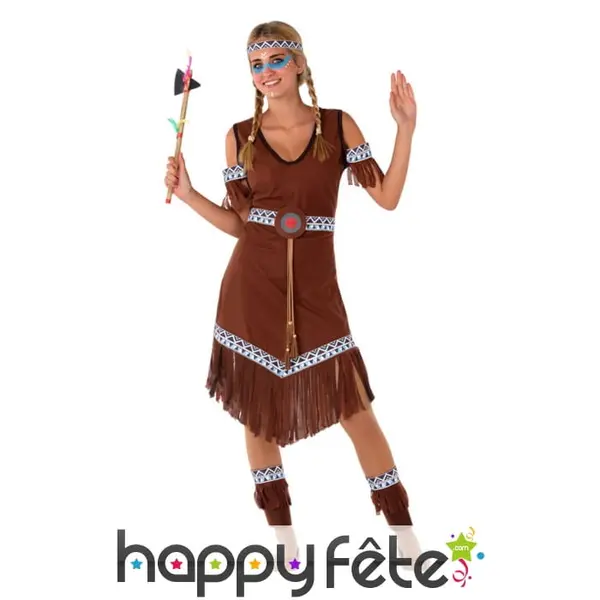 Robe d'indienne marron pour ado