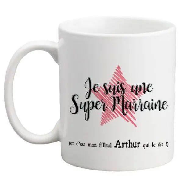 Mug personnalisable Cadeau pour Super marraine !