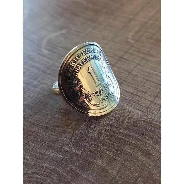 Bague pièce de monnaie 1 franc morlon