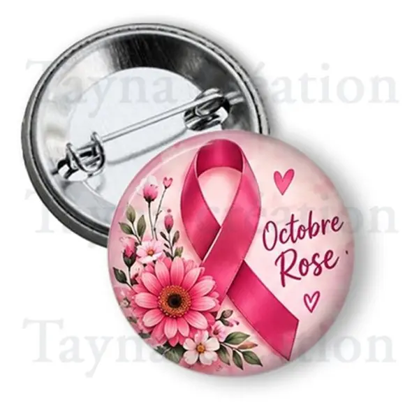 Badge octobre rose, 3 tailles