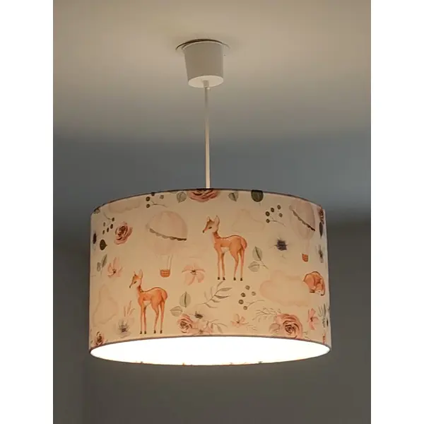 Abat-jour enfant biches faon montgolfières – déco chambre bébé, forêt, bohème, scandinave, cadeau naissance