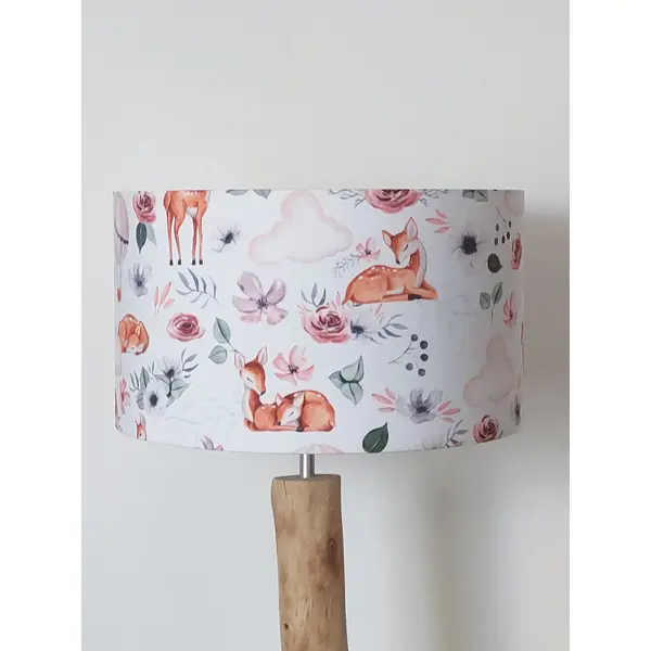 Abat-jour enfant biches faon montgolfières – déco chambre bébé, forêt, bohème, scandinave, cadeau naissance