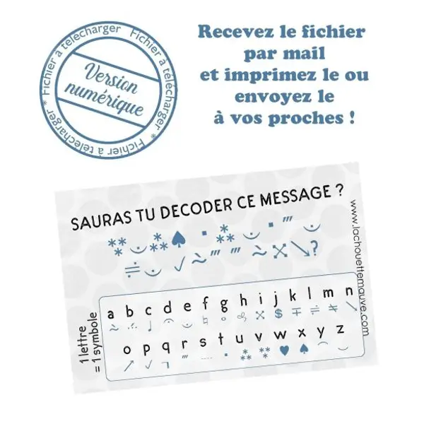 ***A IMPRIMER*** Carte demande parrain "Sauras tu décoder ce message ?"