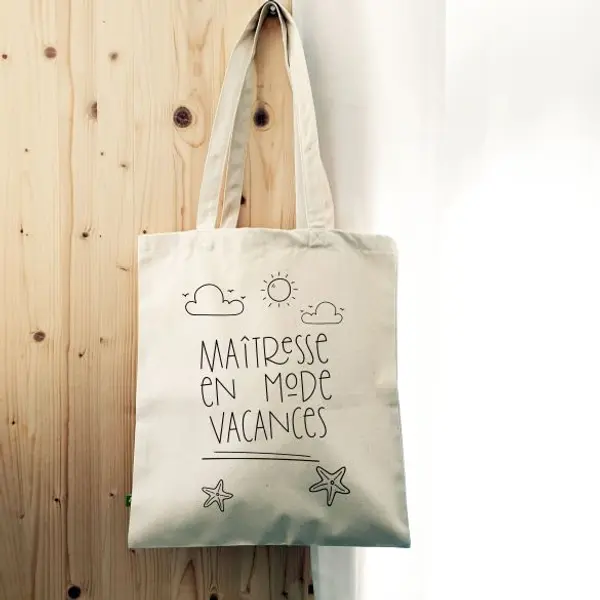 Tote bag Maîtresse en vacances (ou nounou, atsem...)