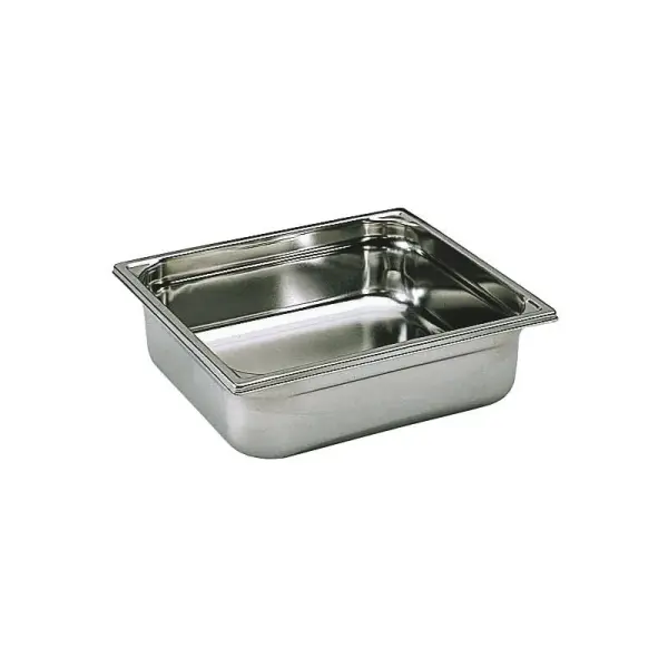 bac gastronorme plein inox - sans anse - GN 2/3 profondeur 4 cm