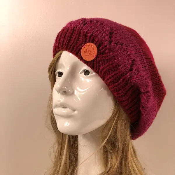 Béret laine tricoté main ref 7397