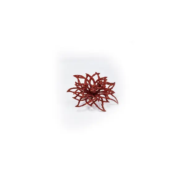 Fleur décorative rouge à clip