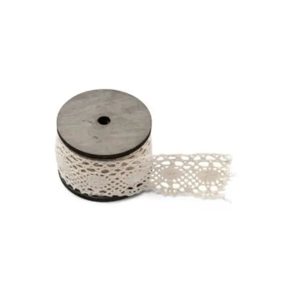 Bobine de dentelle ivoire macramé 5m