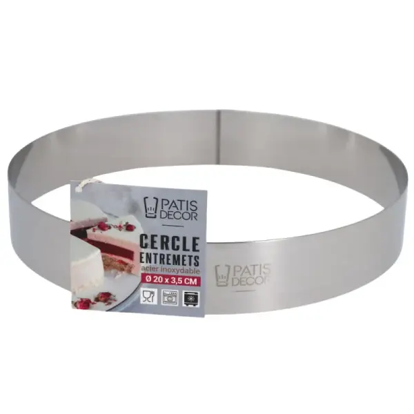 Cercle à entremets inox H 3,5 cm Ø 20 cm