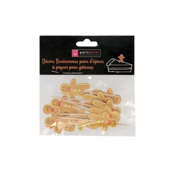 Cupcake Toppers Bonshommes Pain d'Epices (x12)
