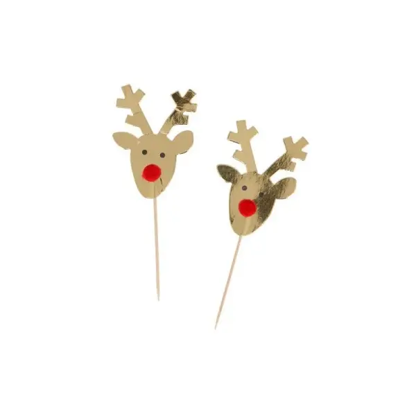 Cupcake Toppers Rennes Dorés (x6)