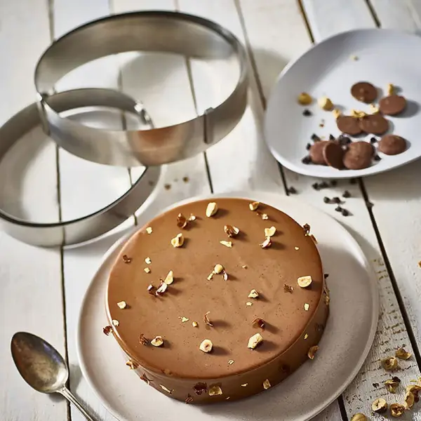 Cercle à pâtisserie extensible inox 18 à 36 cm H 3 cm De Buyer