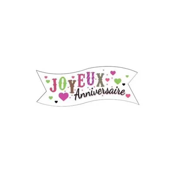 Banderoles Joyeux Anniversaire Coeurs (x24)