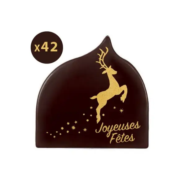Décorations chocolat Joyeuses fêtes Cerf (x 42)