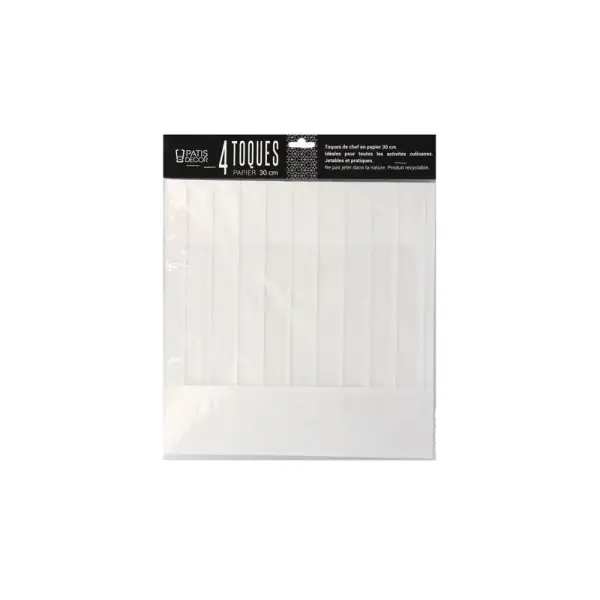 Toque en papier plissé H 30 cm (x 4)