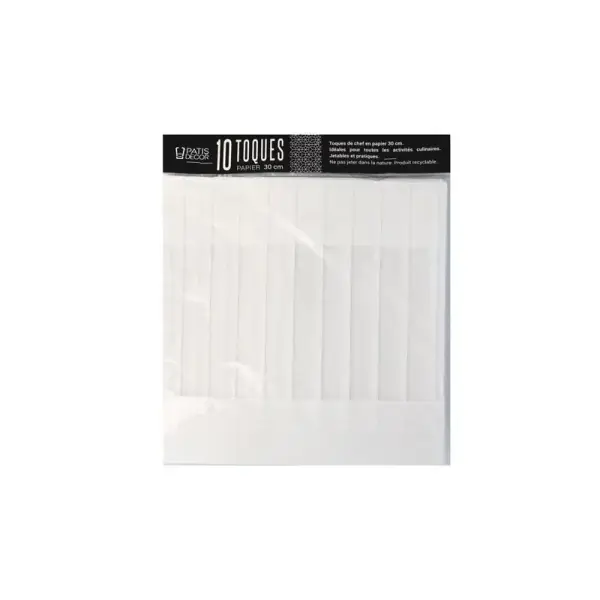 Toque en papier plissé H 30 (x 10)