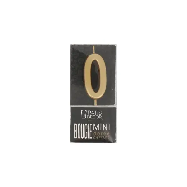 Bougie anniversaire dorée chiffre 0