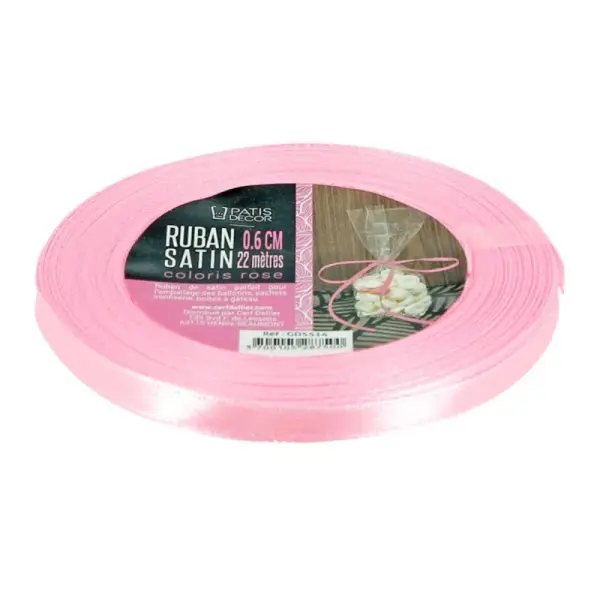 Ruban rose satiné - 22 m