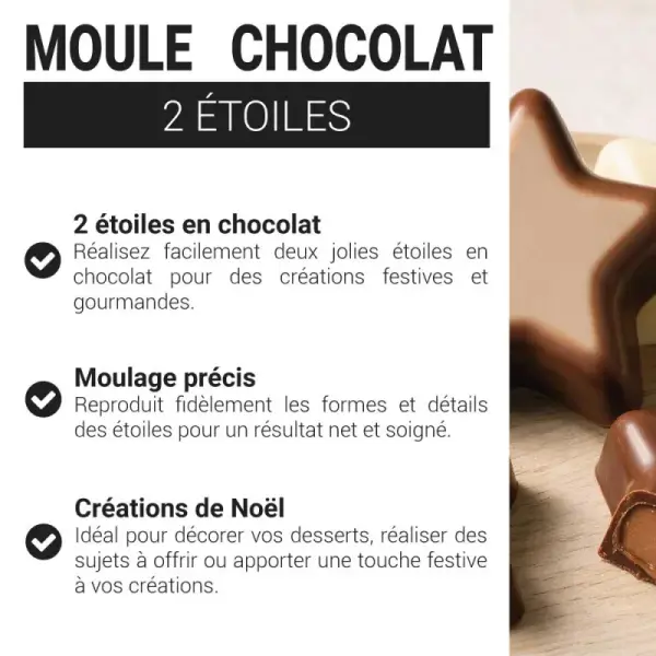 Moule chocolat 2 étoiles